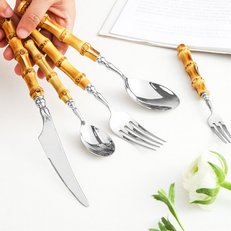  Arashiyama Natural Bamboo Stainless Steel Cutlery Set-3