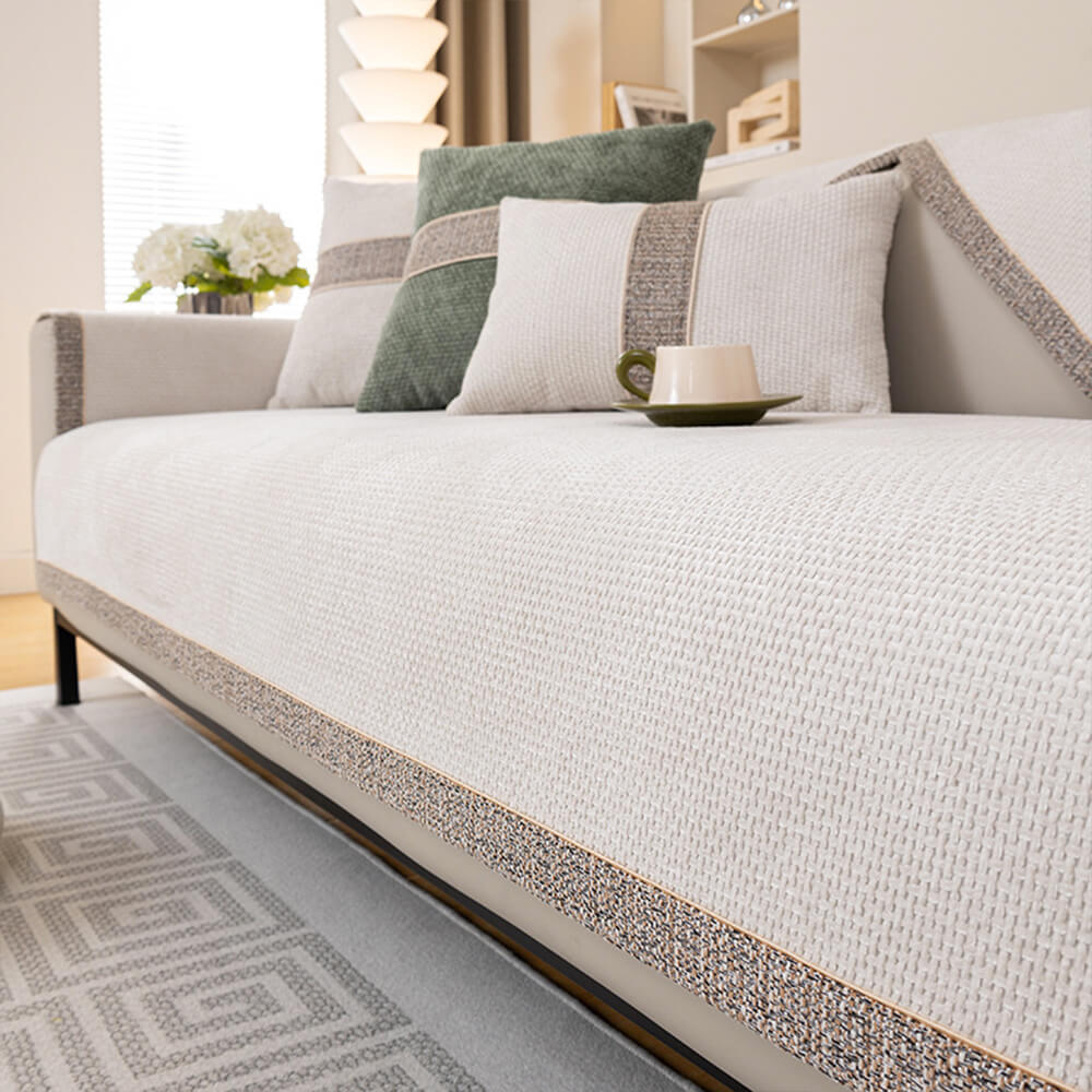 All-Season Modern Tweed Woven Chenille Anti-Slip Cover