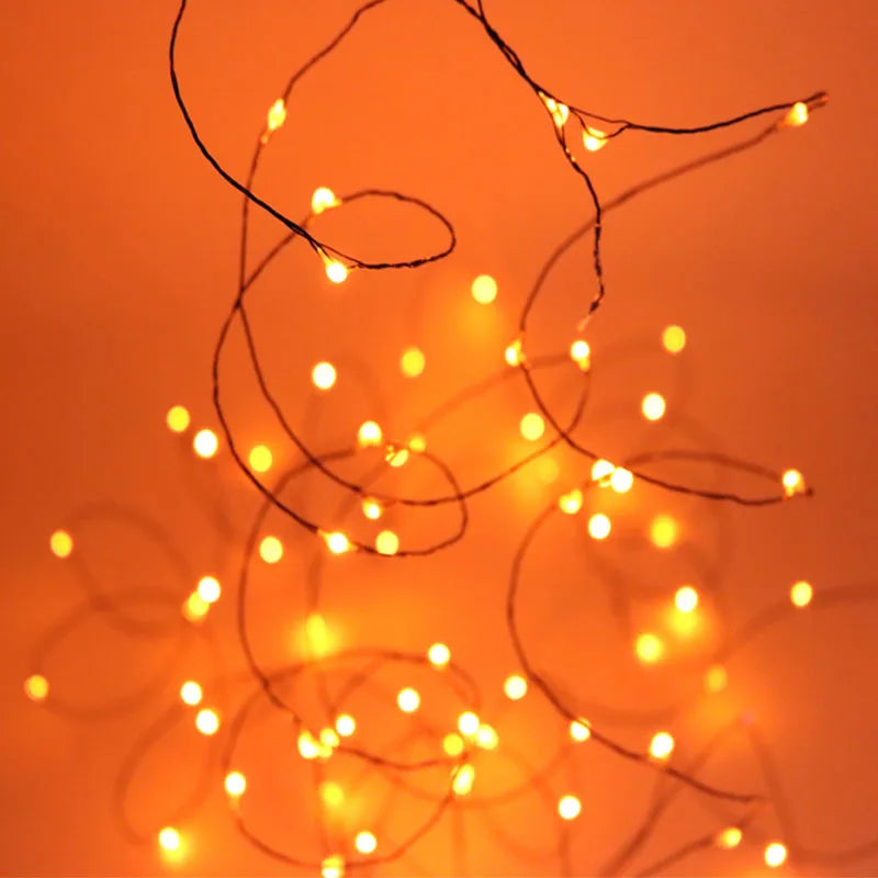 10M 100 LED Outdoor Fairy Lights in Orange and Purple – Waterproof Halloween String Lights for Indoor and Outdoor Decoration 1