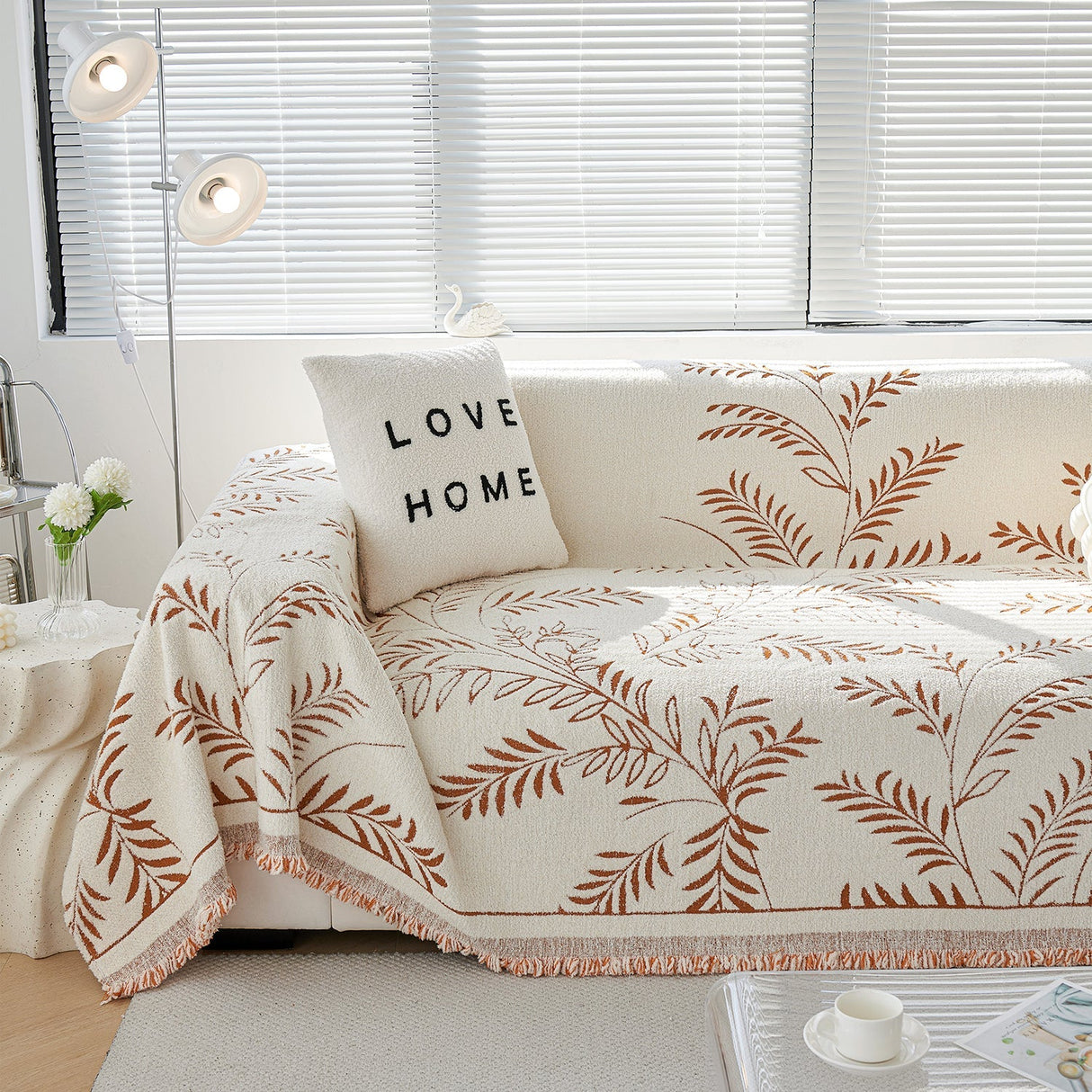 Cozy Winter Botanicals Sofa Cover - Modern, Stylish & Durable Sofa Protection