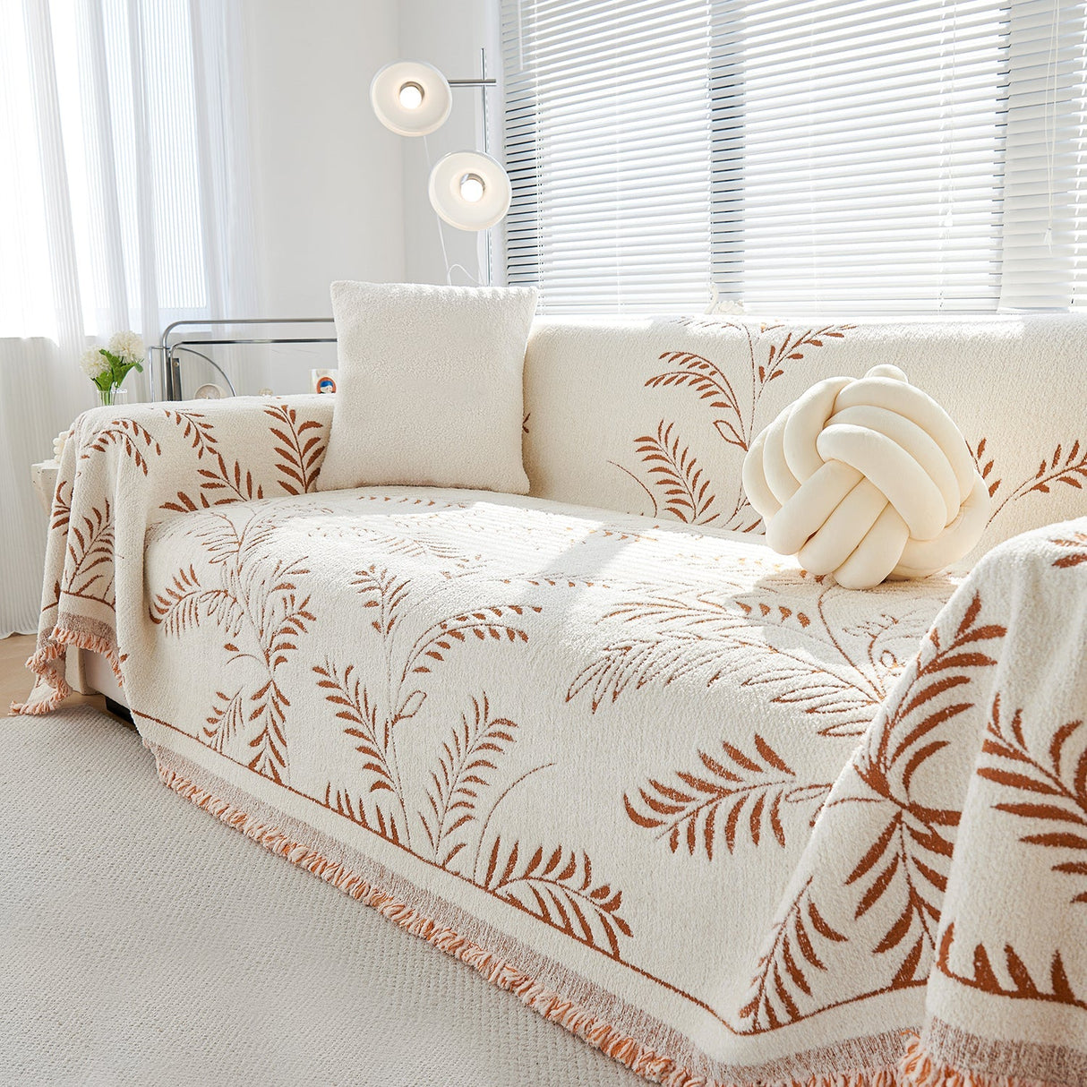 Cozy Winter Botanicals Sofa Cover - Modern, Stylish & Durable Sofa Protection