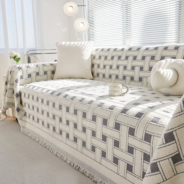 Cozy Winter Crosshatch Style Sofa Cover - Modern, Stylish & Durable Sofa Protection