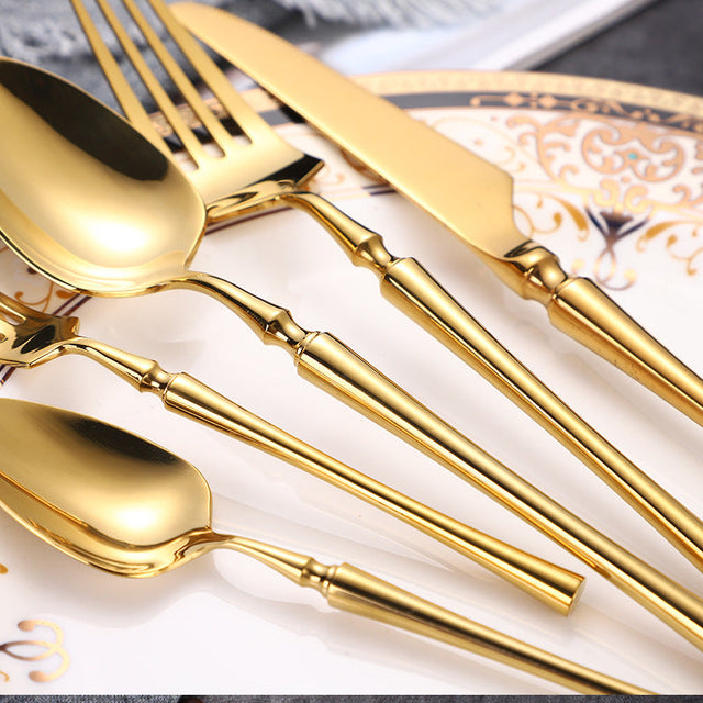  Serena Shine Gold Cutlery Set-3