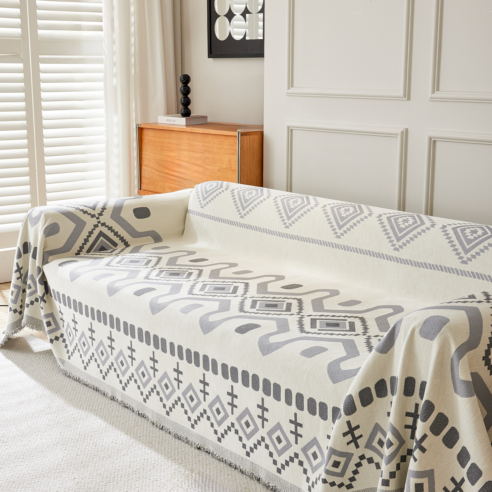 Geometric Boho Sofa Cover - Modern, Stylish & Durable Sofa Protection