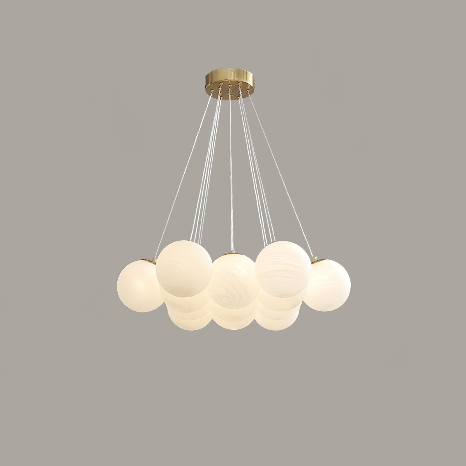 Bubble Cluster Chandelier, Frosted Glass Ceiling Light for Living & Dining Room