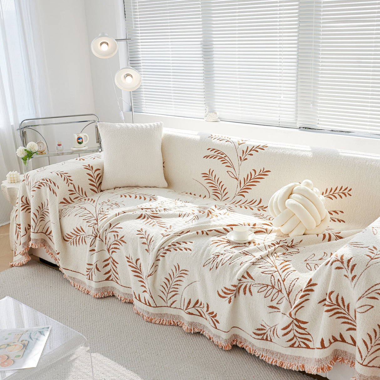 Cozy Winter Botanicals Sofa Cover - Modern, Stylish & Durable Sofa Protection