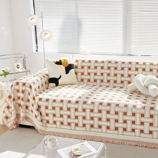Cozy Winter Crosshatch Style Sofa Cover - Modern, Stylish & Durable Sofa Protection