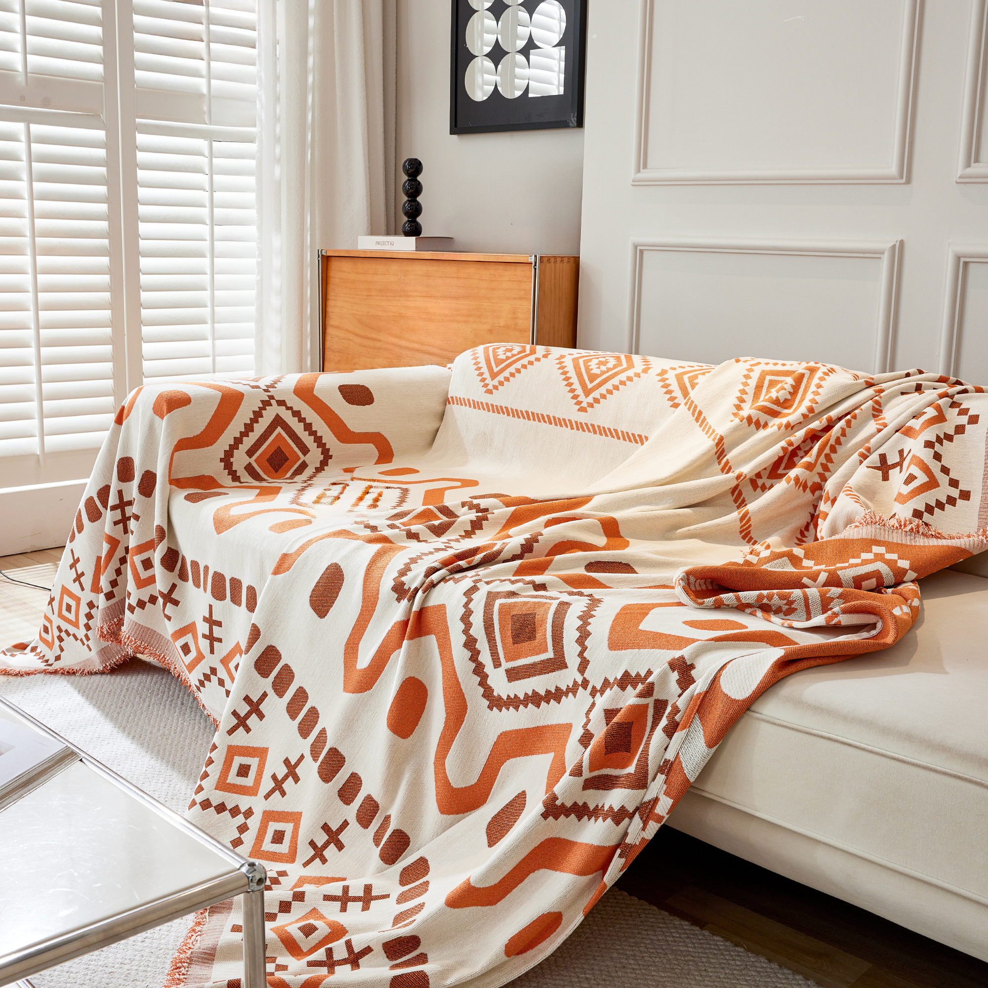 Geometric Boho Sofa Cover - Modern, Stylish & Durable Sofa Protection