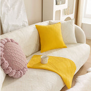 Minimalist All-Season Solid Cotton Geometric Couch Cover