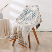 Ownkoti Flower Print Jacquard Cotton Bath Towel-1