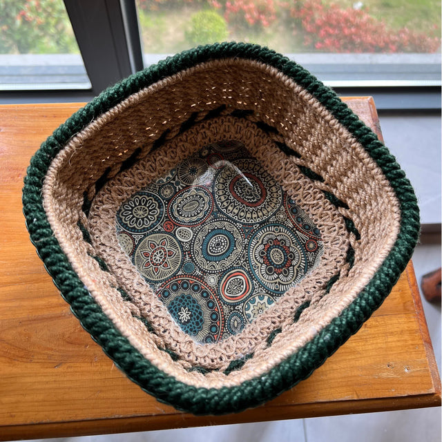 Bohemian Handmade Hemp Rope Storage Basket-2