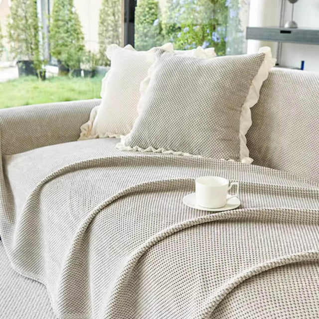 Soft Corduroy Warm Waffle Weave Couch Cover for Comfort