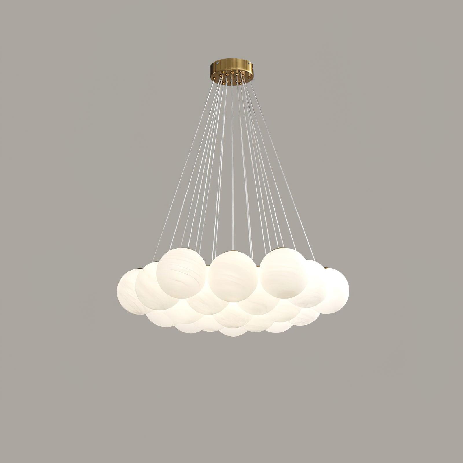 Bubble Cluster Chandelier, Frosted Glass Ceiling Light for Living & Dining Room