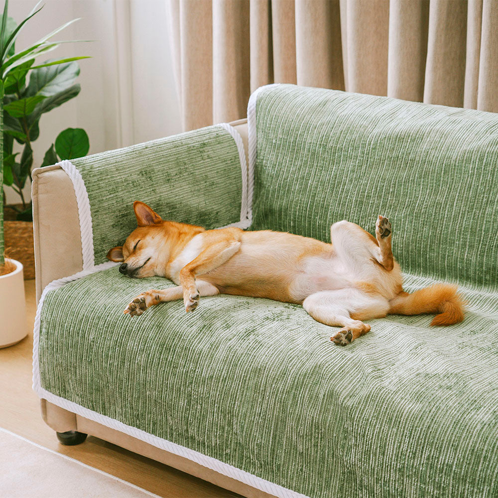 All-Season Anti-Slip Striped Pet Rug Furniture Protector