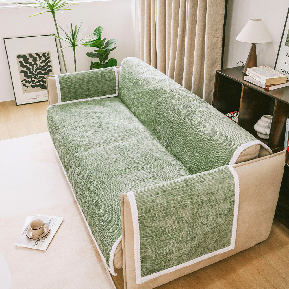 All-Season Anti-Slip Striped Pet Rug Furniture Protector