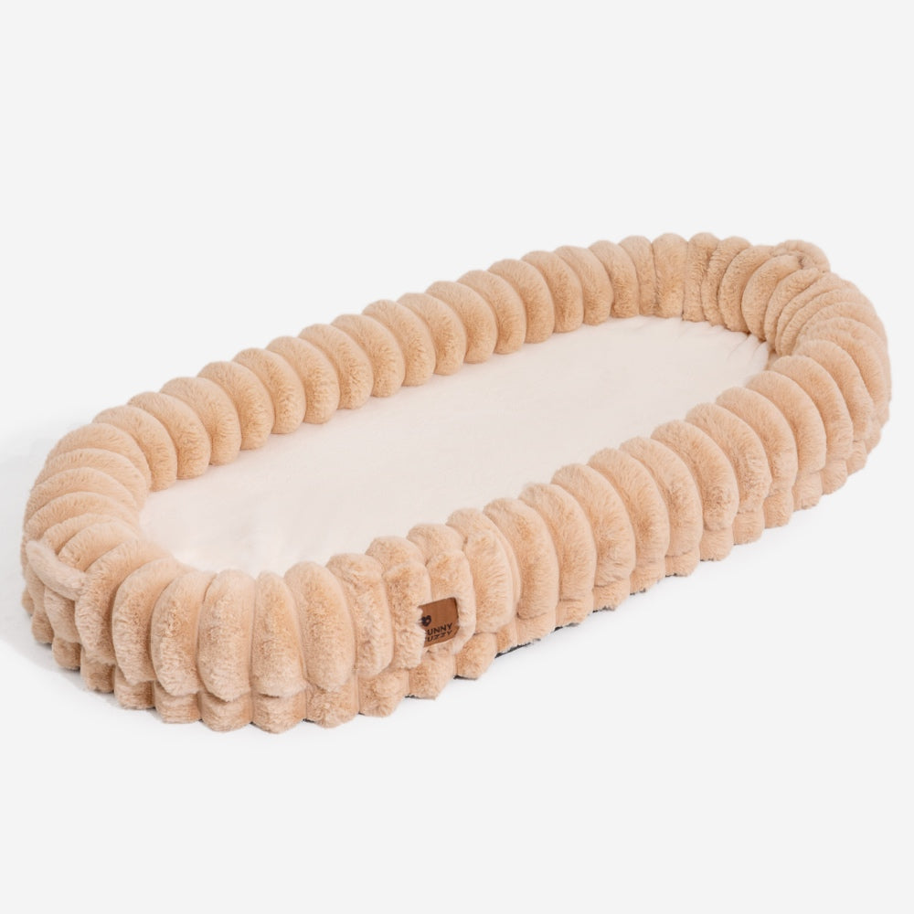 Creamy Plush Donut Human Dog Bed Ultra Soft Large Cozy