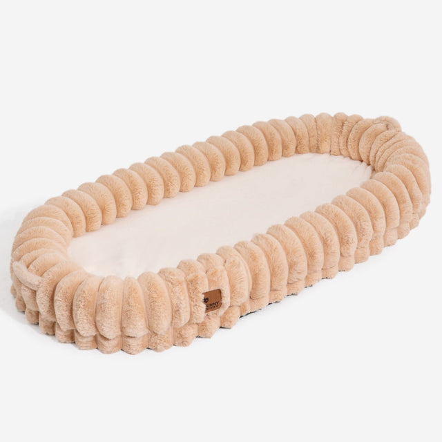 Creamy Plush Donut Human Dog Bed Ultra Soft Large Cozy
