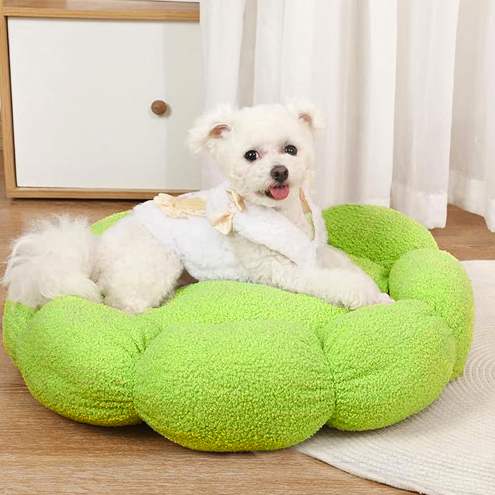 Flower Shaped Plush Pet Bed Cozy Supportive Stylish Design