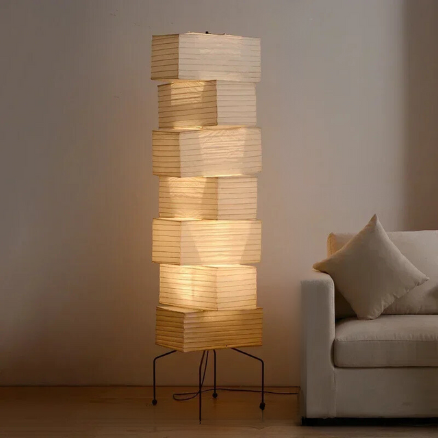 Japanese-Inspired LED Floor Lamp – Elegant, Minimalist Design