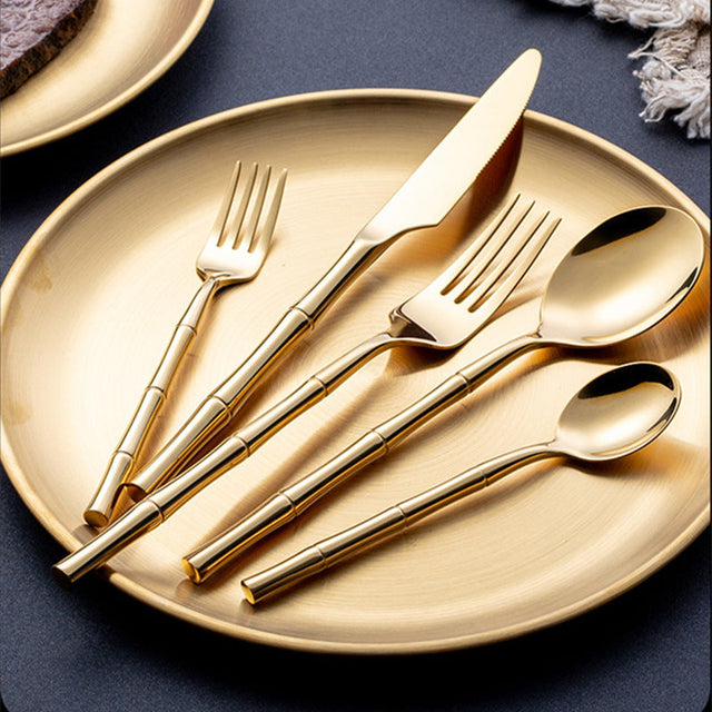  Aldomara Bamboo Gold/Silver Cutlery Set-2