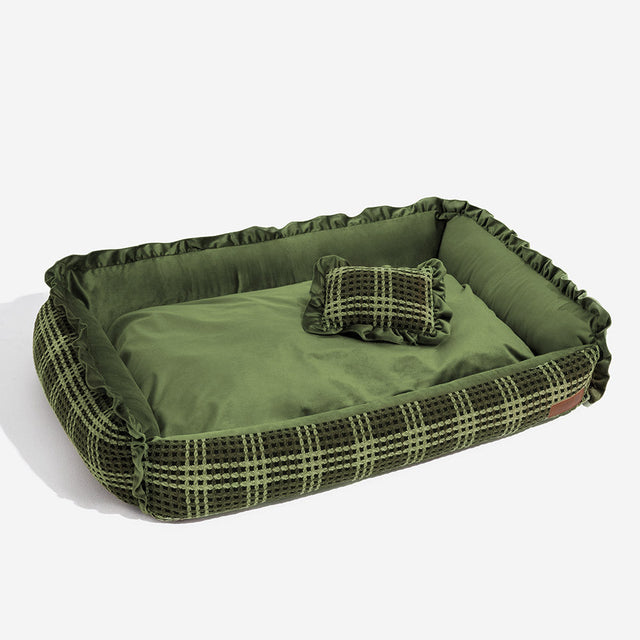 Bliss Bolster Orthopedic Dog Bed Velvet Foam Supportive Design