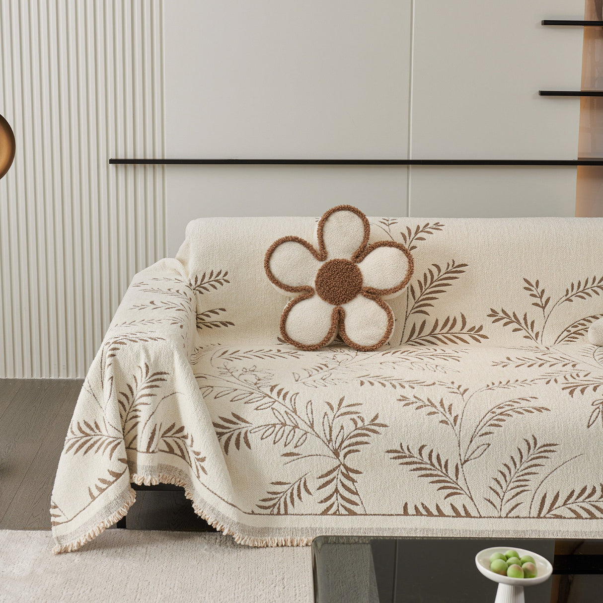Cozy Winter Botanicals Sofa Cover - Modern, Stylish & Durable Sofa Protection