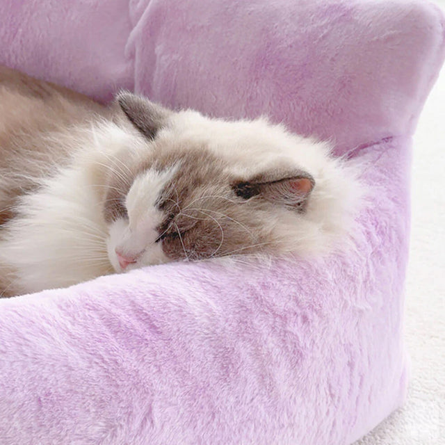 Dreamy Rainbow Plush Dog Sofa Bed Ultra Soft Cozy Washable