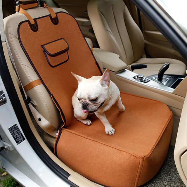 Nature Felt Fabric Dog Car Seat – Secure, Comfortable, and Durable