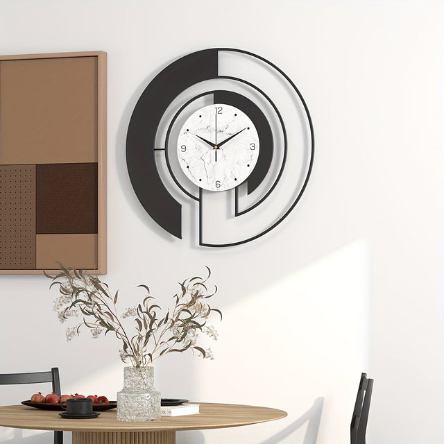 Timeless Geometry Black Metal Wall Clock