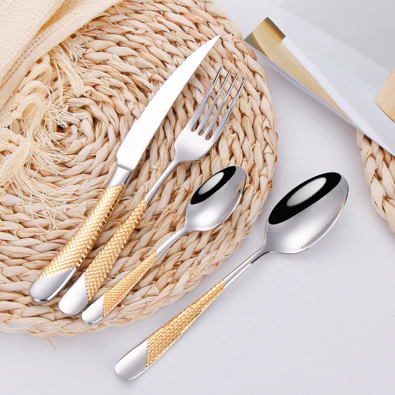  Ferran Diagonal Textured Stainless Steel Cutlery Set-5