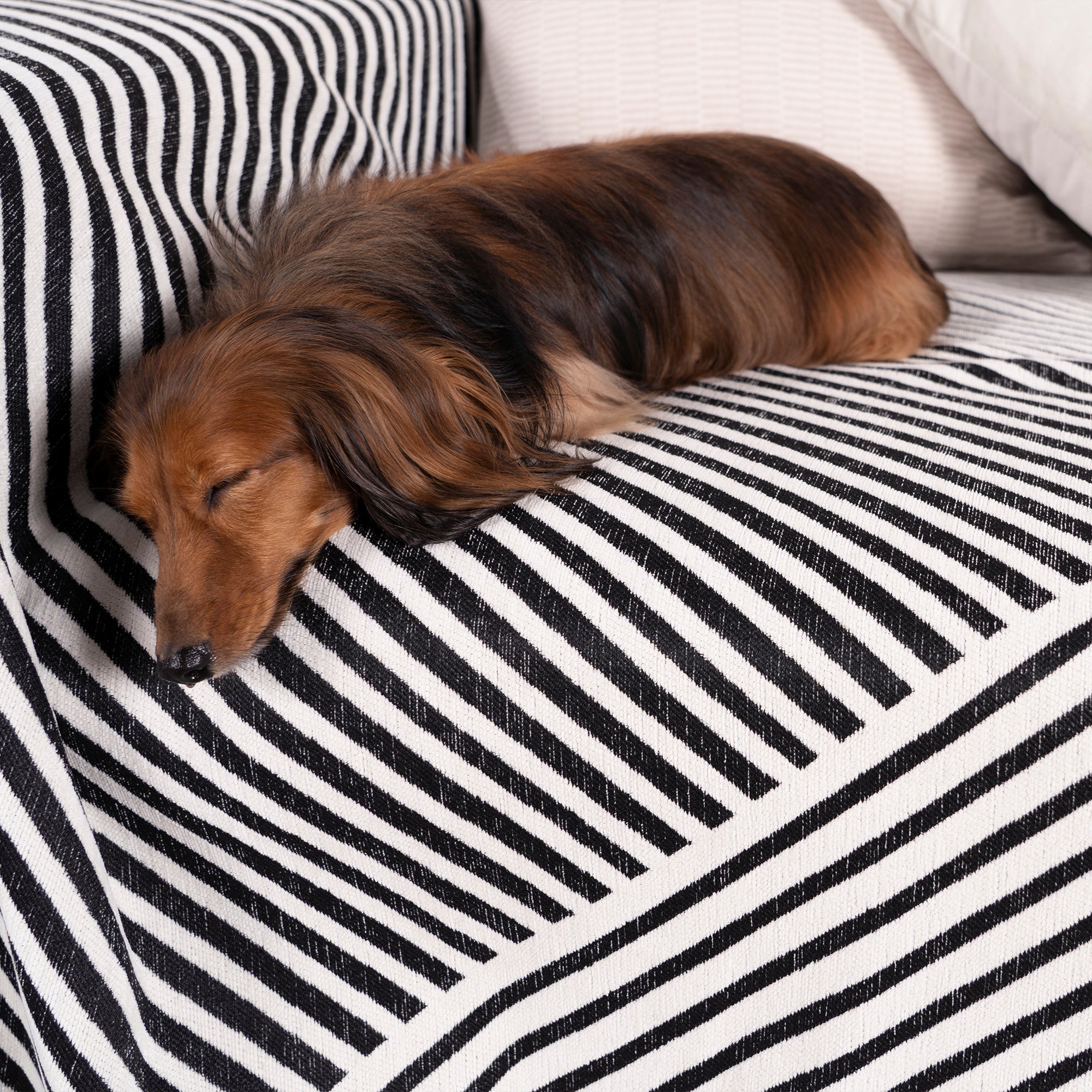 Black Geometric Reversible Sofa Cover - Modern, Stylish & Durable Sofa Protection