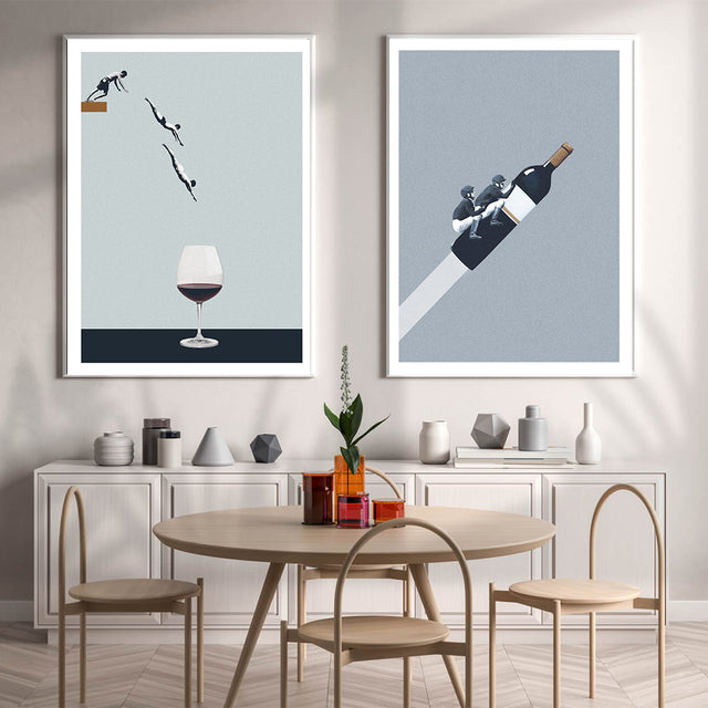 We Ride to Dawn Canvas Print in Minimalist Style