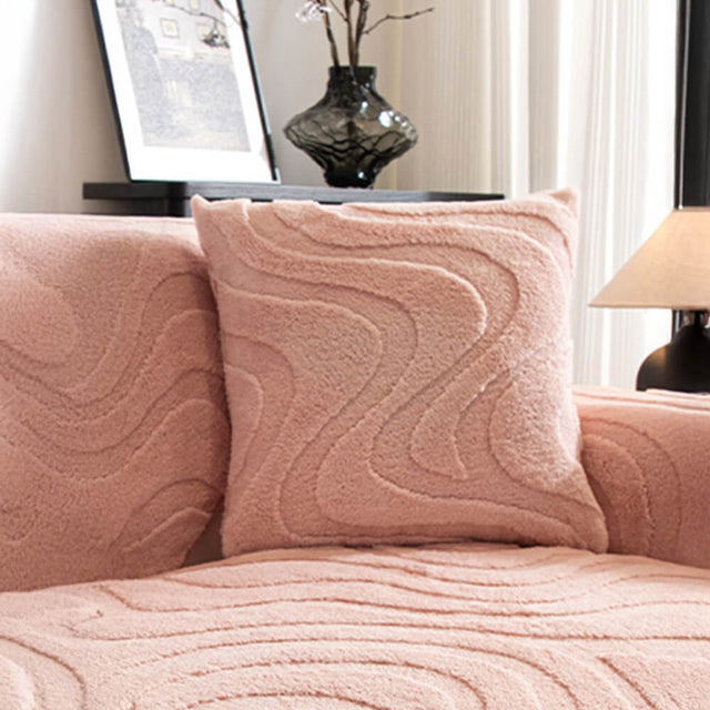 Warm Plush Curved Jacquard Non-Slip Sofa Protector Cover