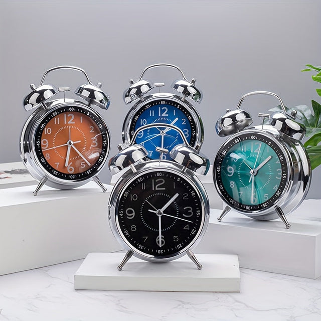 Classic Metal Bell-Top Alarm Clock for Timely Wake-Ups