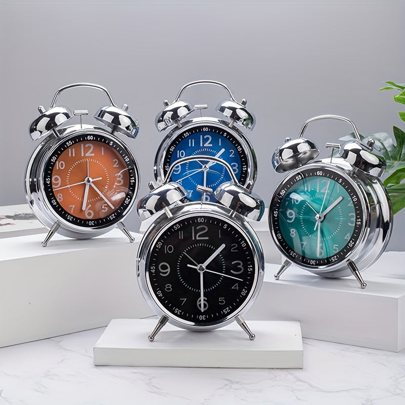 Classic Metal Bell-Top Alarm Clock for Timely Wake-Ups
