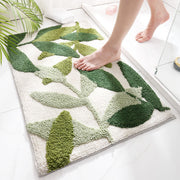 Ownkoti Green Leaf Print Soft Non-Slip Floor Rug-1