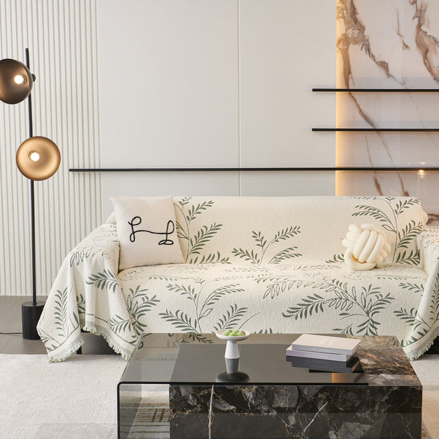 Cozy Winter Botanicals Sofa Cover - Modern, Stylish & Durable Sofa Protection