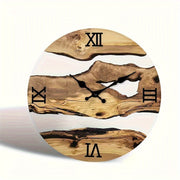 Stylish Acrylic Wall Clock with Natural Wood Grain Design