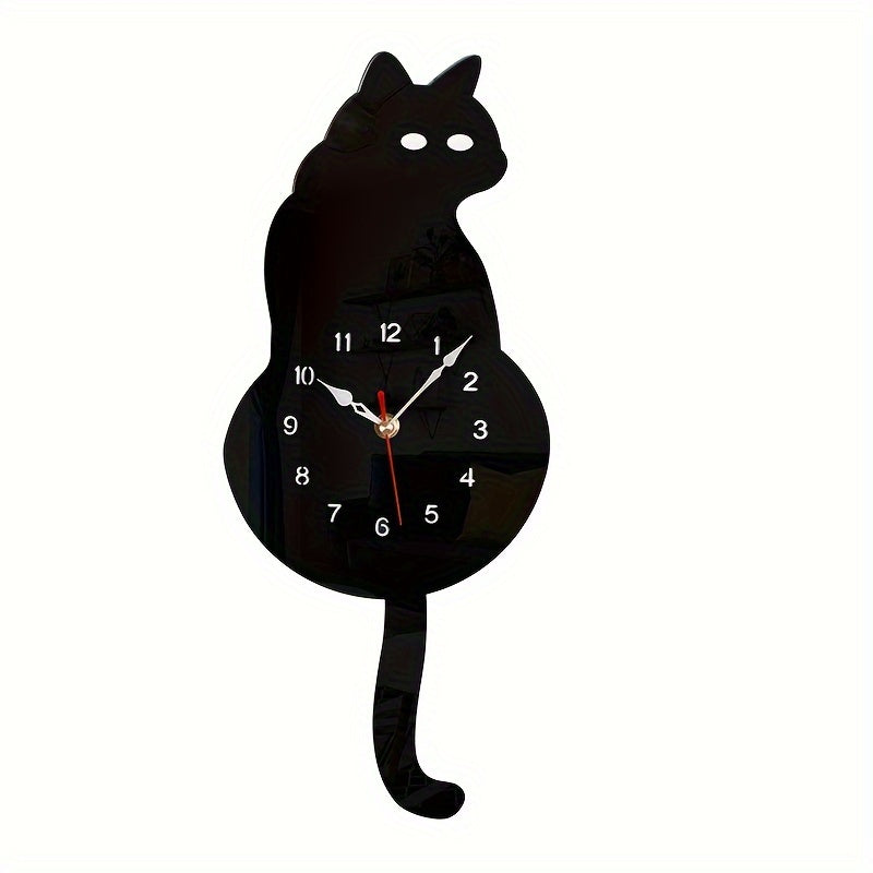 SwingTail Timekeeper Cat Wall Clock with Silent Mechanism