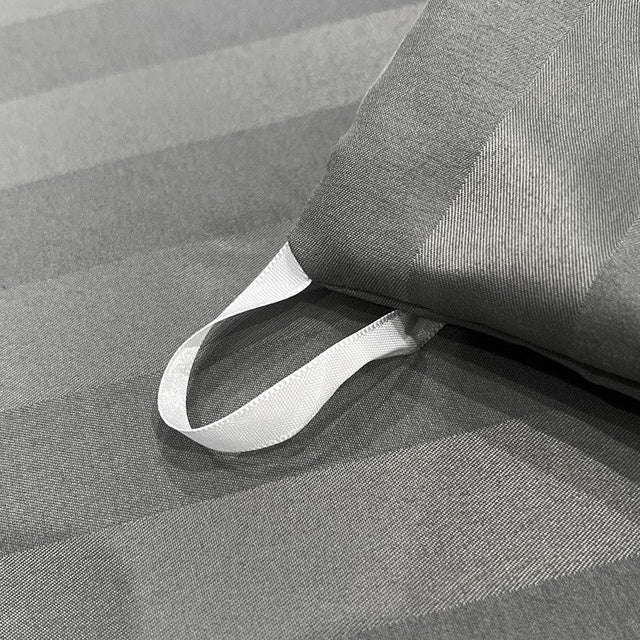 Nordic Luxe Hotel Striped Duvet Cover Set (Organic Cotton, 600 TC)