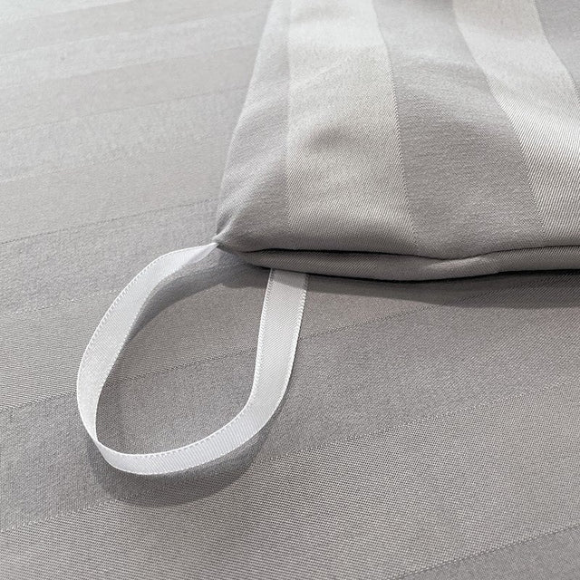 Nordic Luxe Hotel Striped Duvet Cover Set (Organic Cotton, 600 TC)