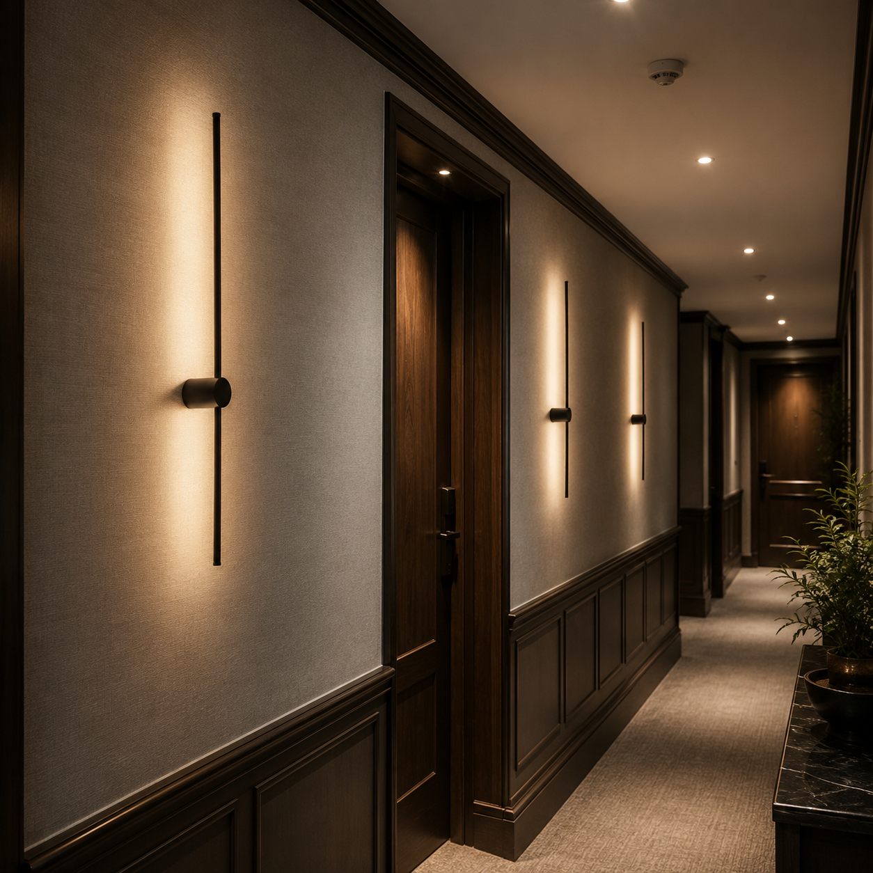 Nordic Linear LED Wall Light Bar - Modern Minimalist Black Sconce
