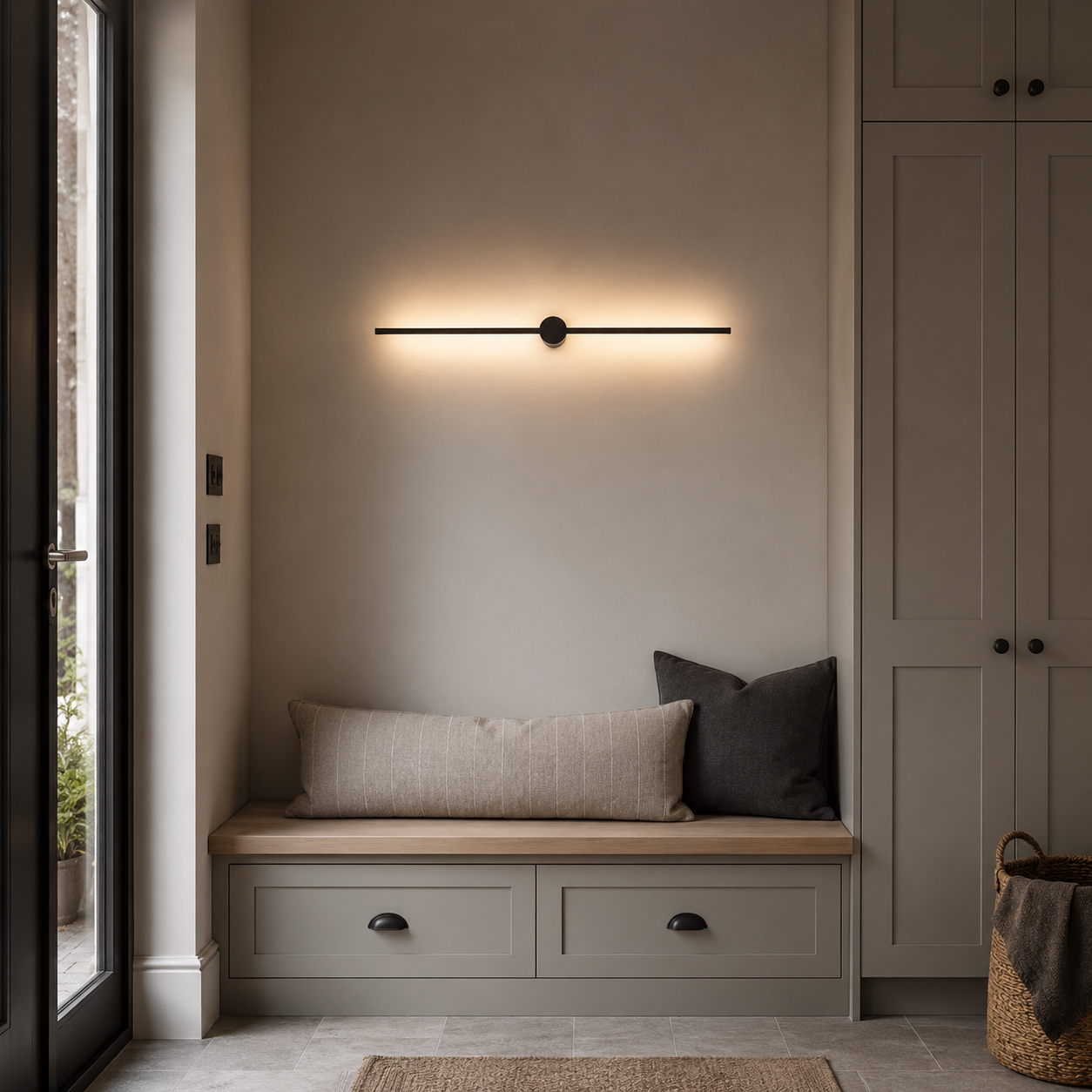 Nordic Linear LED Wall Light Bar - Modern Minimalist Black Sconce