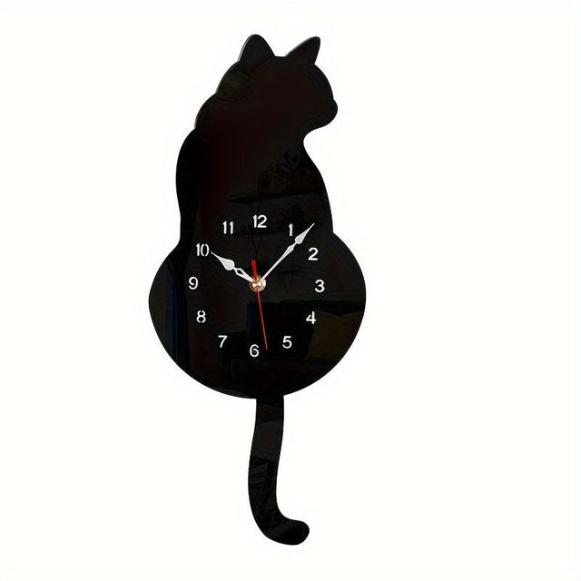 SwingTail Timekeeper Cat Wall Clock with Silent Mechanism