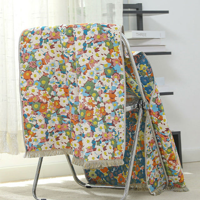 Painting Style Flower Reversible Bath Towel-5