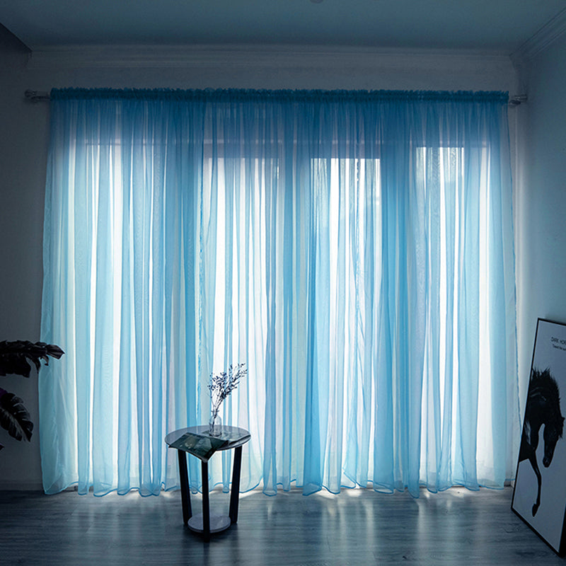 Solid Voile Window Curtain - Lightweight Polyester Design