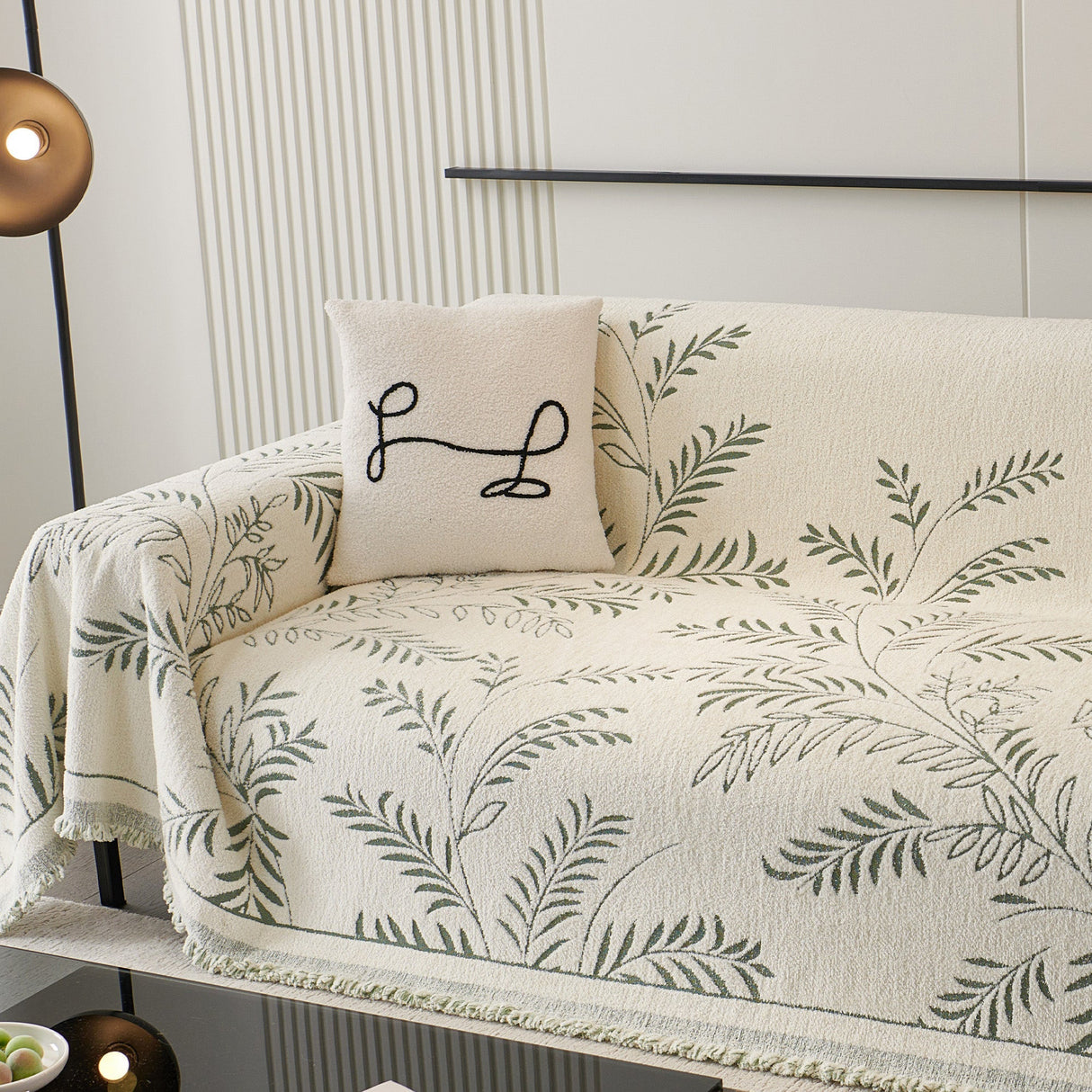 Cozy Winter Botanicals Sofa Cover - Modern, Stylish & Durable Sofa Protection