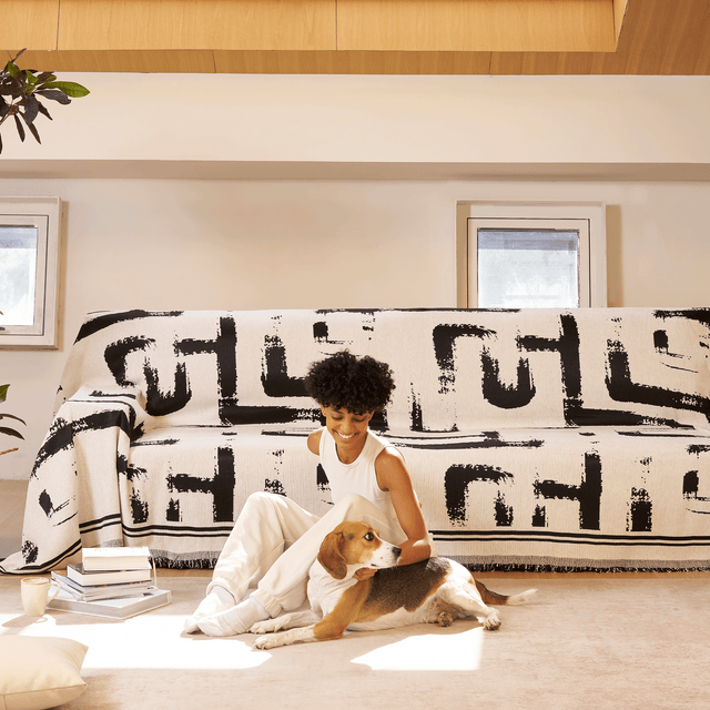 Monochrome Chic Sofa Cover - Modern, Stylish & Durable Sofa Protection