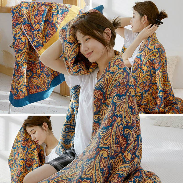 Ownkoti Mixed Color Reversible Gauze Bath Towel-6