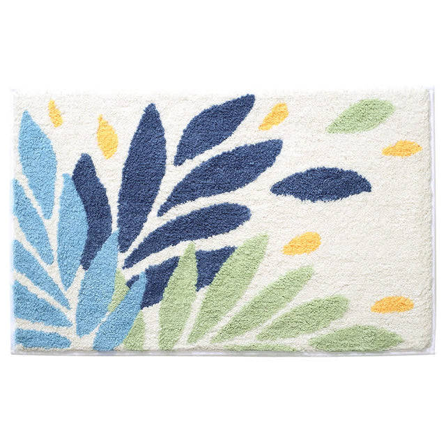Ownkoti Leaf Pattern Soft Non-Slip Bathroom Rug-4